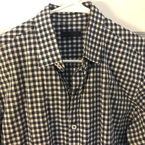 Zachary Prell Medium Blue Checkered Dress Shirt